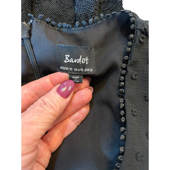 Bardot Black Mae Lace Dress - Size 6 - Picture 7 of 8